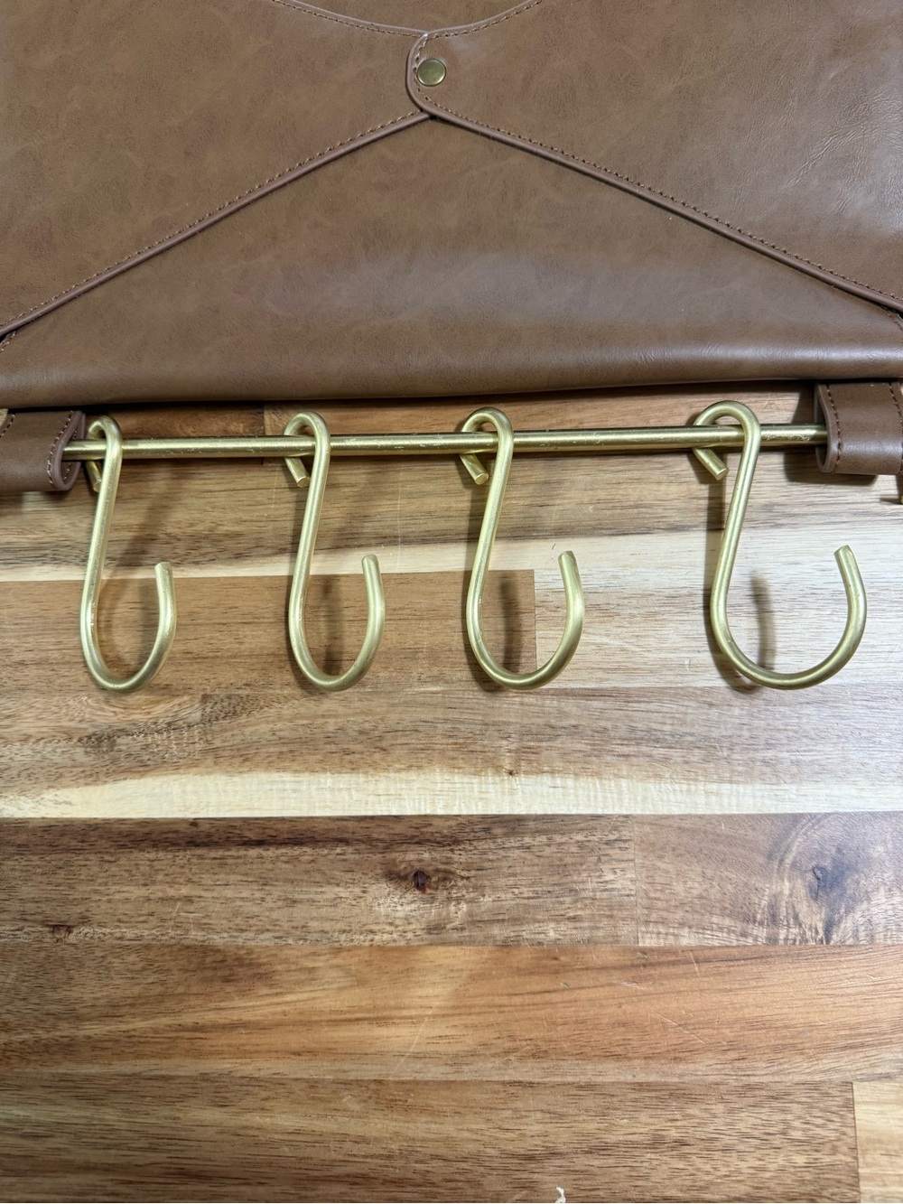 Target Threshold Entryway Organizer Faux Leather & Gold Wall Mounted Mail Holder - Picture 5 of 7